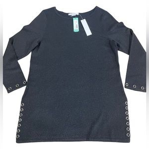 Harper Lane by Stitchfix NWT Linzy Lurex Grommet Detail Pullover sweater la…